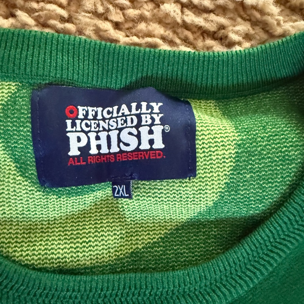 Phish phans:  Green Crewneck Sweater with Ribbed Collar